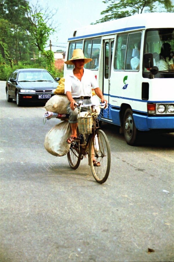 Chinese People on Bicycle, Guilin Countryside
